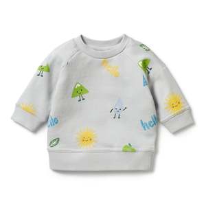 Knit: Organic Cotton Terry Sweat Top | Bluebell