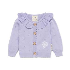 Organic Cotton Knit Cardigan | Lavender