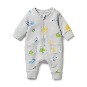 Rompers: Organic Cotton Terry Growsuit | Bluebell