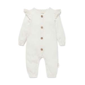 Knit Romper | Ivory Pointelle