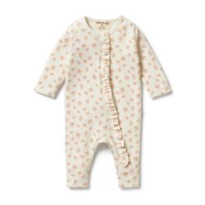 Organic Cotton Waffle Ruffle Zipsuit | Winter Bloom (LUCKY LAST!)