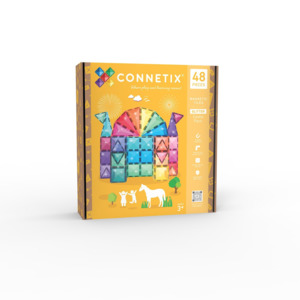 Connetix Glitter Castle Pack | 48pc Magnetic Tile Set | White Fox & Co NZ