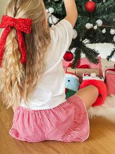 Bottoms 1: billy mae | gingham frill shorts - cherry red