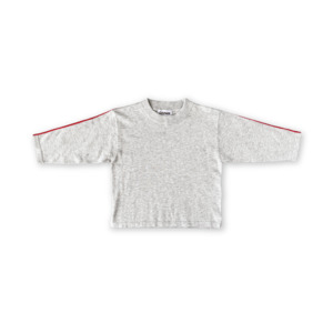 Grown Organic Seam Long Sleeve Knit Tee | Grey Marle