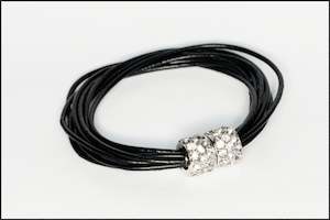 Bracelets & Cuffs: Leather Bracelet/Black