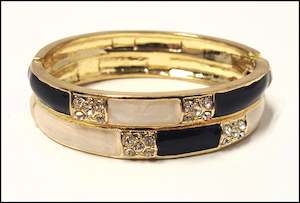 Bracelets & Cuffs: Ivory & Black Bangle