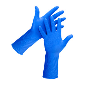 DIAMOND TEXTURED NITRILE GLOVES EXTRA STRENGTH TEAR RESISTANCE PACK 50