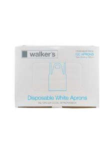 WALKER'S DISPOSABLE APRONS WHITE BOX 100 DISPENSER PACK