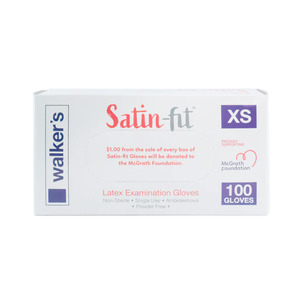 SATIN FIT / PURE FIT LATEX GLOVES POWDER FREE BOX 100