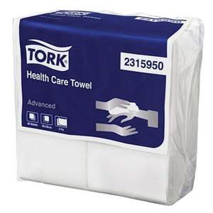 Paper Hygiene: TORK HEALTHCARE TOWEL 39cm X 39cm 2PLY PKT 100