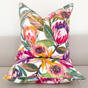 Products: Floral Protea Throw Cushions White Sands Interiors
