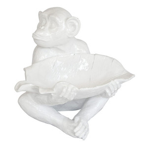 Resin Monkey Banana Bowl (white) White Sands Interiors