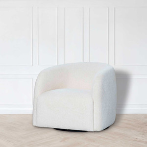 Products: Casper Swivel Chair in Bouclé - Natural White Sands Interiors