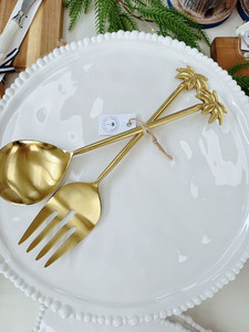Products: Palm Salad Server Classic S/2 White Sands Interiors