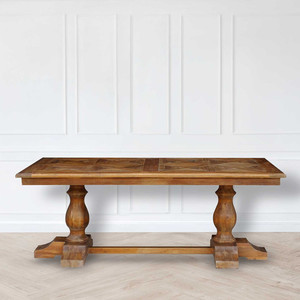 Vintage Parquet Dining Table – Reclaimed Pine White Sands Interiors