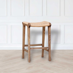 Reclaimed Oak & Rattan Barstool White Sands Interiors