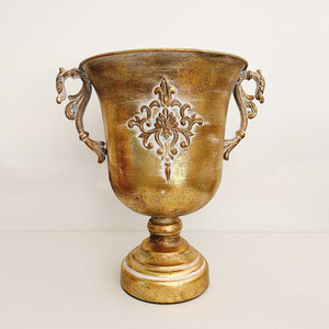 Aged BrassTripoli Urn White Sands Interiors