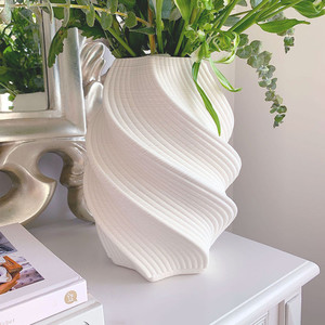 Ceramic Swirl Vase White Sands Interiors