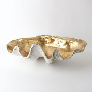 Products: Clam Shell Extra Large Aged White & Gold White Sands Interiors