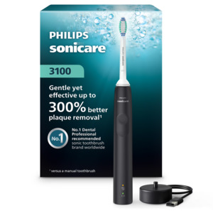 Oral Care: Philips Sonicare 3000 Series Sonic Electric Toothbrush Black Handle