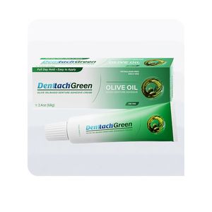 Denture Care: Denttach Green Strong Olive Oil–Based Denture Adhesive 68g