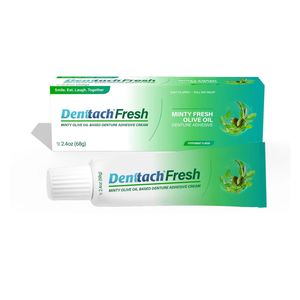 Denture Care: Denttach Fresh – Olive Oil Based Denture Adhesive with Refreshing Mint 68g