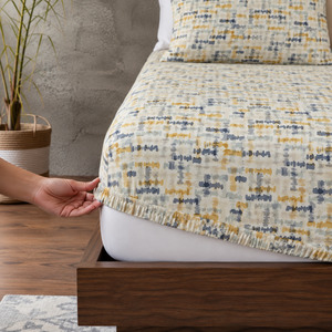 ORGANIC COTTON PRINTED FITTED SHEET SET - CONFETTI 250TC