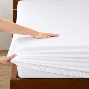 BAMBOO COTTON EMBROIDERED FITTED SHEET SET - WHITE 375TC