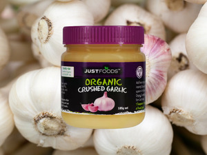 Organic Crushed Garlic 185 g jar