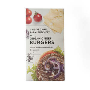 Organic Beef Burger Patties (8 pack, 720g) - Frozen