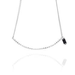Necklaces: Halo Black Onyx and Diamond Bar Pendant