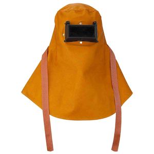 Welding Protection: WELDING Hood, leather with lift up lens