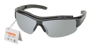 Safety Sunglasses: ELVEX IMPACT Safety sunglasses Semi frame/silver mirror