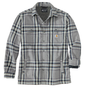 Carhartt Outerwear: Carhartt Relaxed Fit Heavey weight Sherpa lined Shirt-Jac (105430)