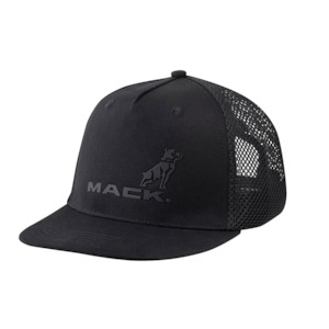 MACK Flat Brim Black On Black Trucker Cap