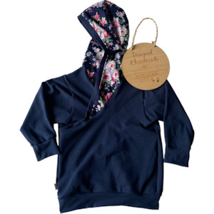 Hoodies: Hoodie - NEW IN - AMBER Navy floral
