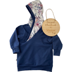 Hoodies: Hoodie - Navy Zee floral