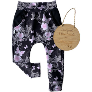 Harem Pants: Harem Pants -   Crystal butterfly floral  - Limited Edition