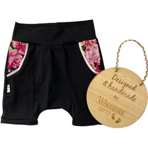 Harem: Harem Shorts -Black Kasey floral