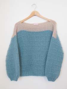 Spring: Hand knit Jumper - Blue Terraces
