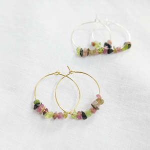Face Masks: Goodheart gemstone hoops-tourmaline