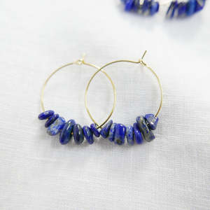 Face Masks: Goodheart gemstone hoops-lapis lazuli