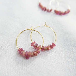 Face Masks: Goodheart gemstone hoops-pink tourmaline