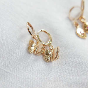 Sun butterfly earrings