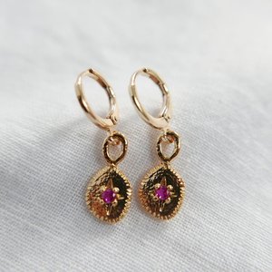 Sale: Sun charm earrings - Rose pink