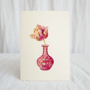 Sale: Hydrangea Ranger Card - Tulip in glass vase