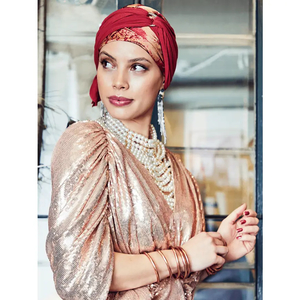 Sienna Turban Set Oriental Red 3036-0828