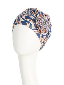 Headwear: Lotus Turban I Endless Shapes of Blue I Christine Headwear