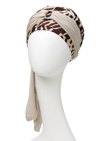 Sienna Boho Turban Set I Soft Beige Giraffe I Christine Headwear