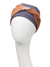 Headwear: Mary V Turban I Grey Cappuccino Mix I Christine Headwear